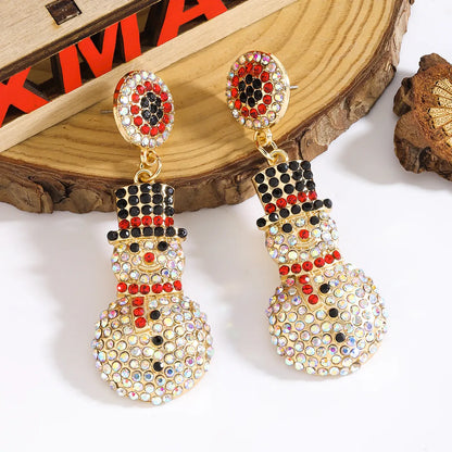 1 Pair Cute Simple Style Snowman Zinc Alloy Drop Earrings