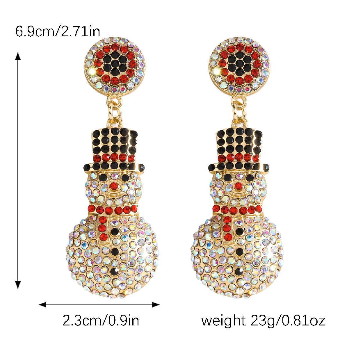 1 Pair Cute Simple Style Snowman Zinc Alloy Drop Earrings