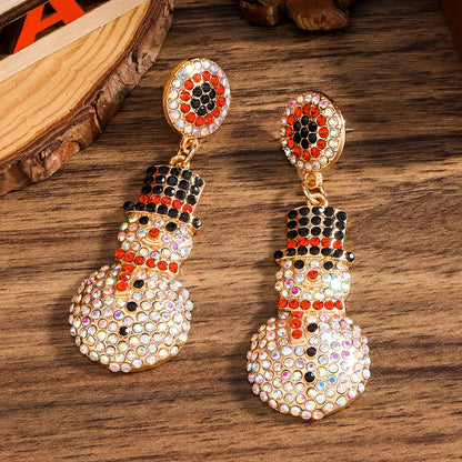 1 Pair Cute Simple Style Snowman Zinc Alloy Drop Earrings