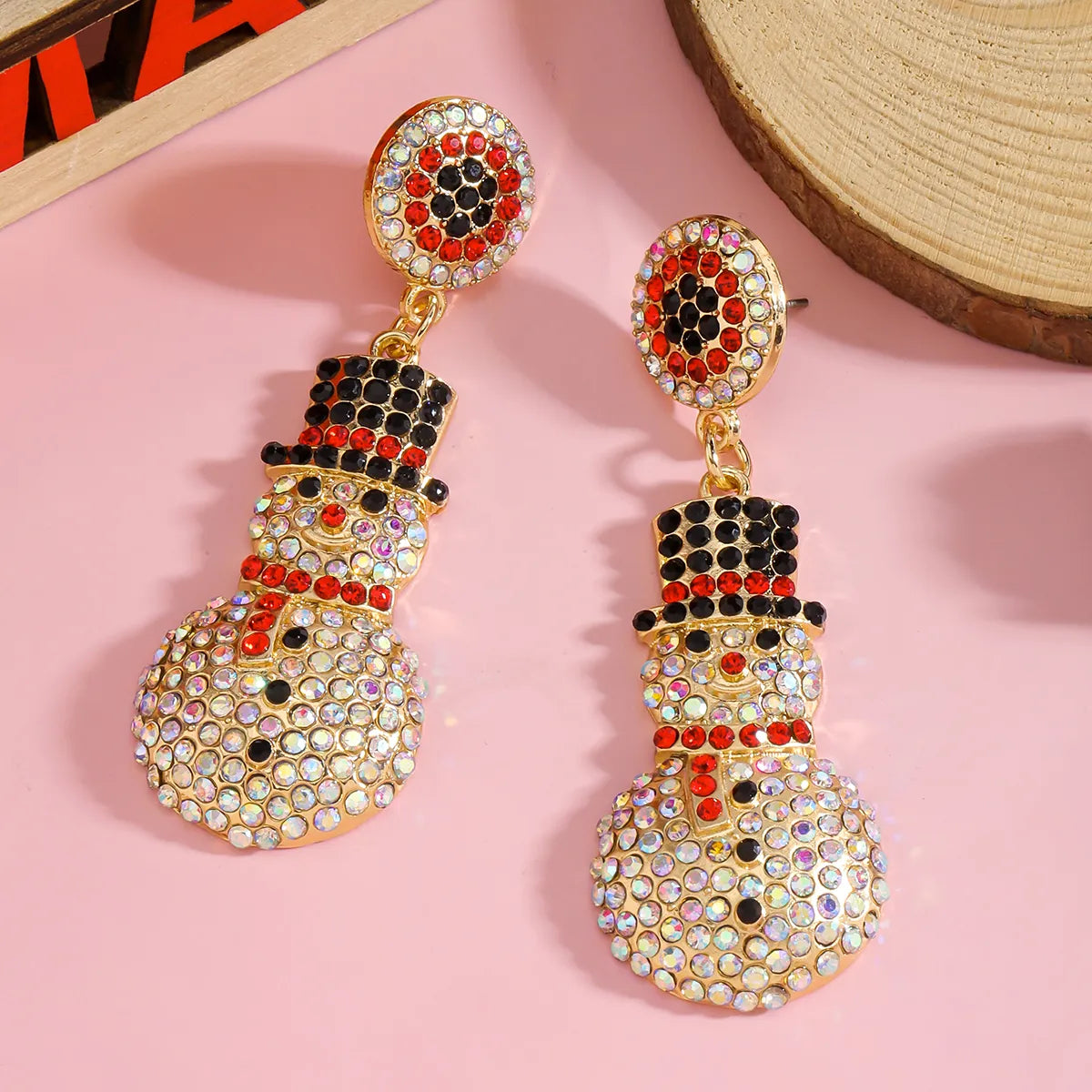 1 Pair Cute Simple Style Snowman Zinc Alloy Drop Earrings