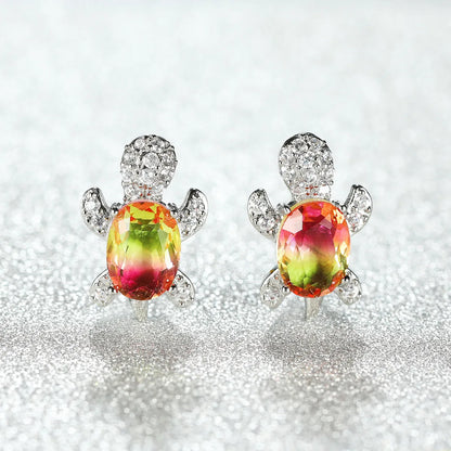 1 Pair Cute Simple Style Tortoise Plating Inlay Copper Zircon Ear Studs