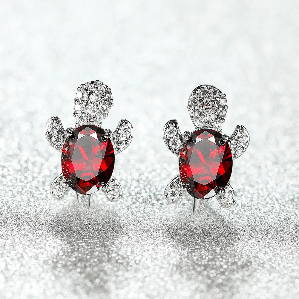 1 Pair Cute Simple Style Tortoise Plating Inlay Copper Zircon Ear Studs