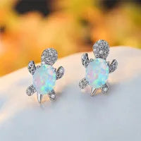 1 Pair Cute Simple Style Tortoise Plating Inlay Copper Zircon Ear Studs