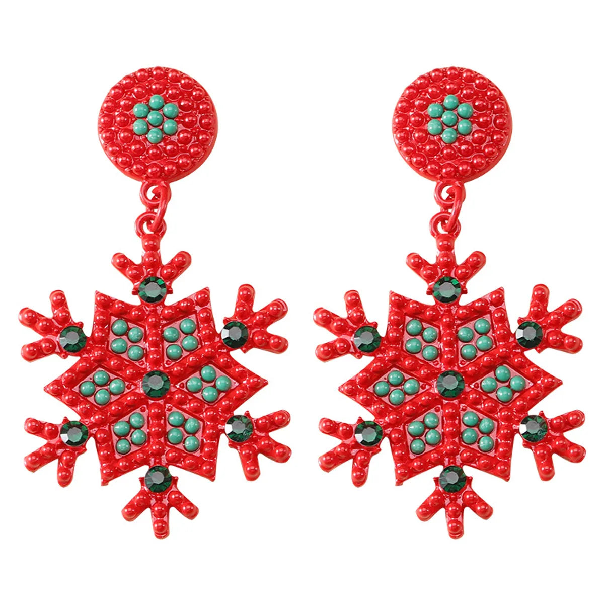 1 Pair Cute Snowflake Plating Alloy Drop Earrings