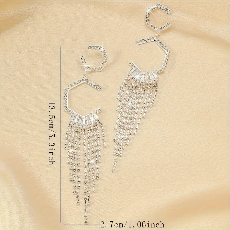 1 Pair Cute Solid Color Plating Inlay Alloy Zircon Silver Plated Drop Earrings