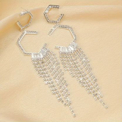 1 Pair Cute Solid Color Plating Inlay Alloy Zircon Silver Plated Drop Earrings