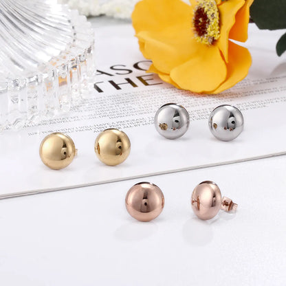 1 Pair Cute Solid Color Titanium Steel Earrings