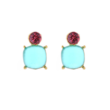 1 Pair Cute Square Inlay Alloy Artificial Pearls Ear Studs