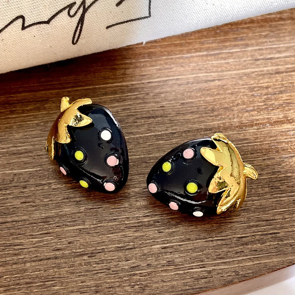 1 Pair Cute Strawberry Enamel Plating Alloy Ear Studs