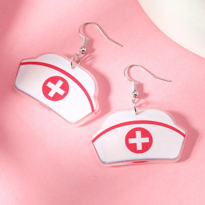 1 Pair Cute Streetwear Cartoon Arylic Silver Plated Drop Earrings