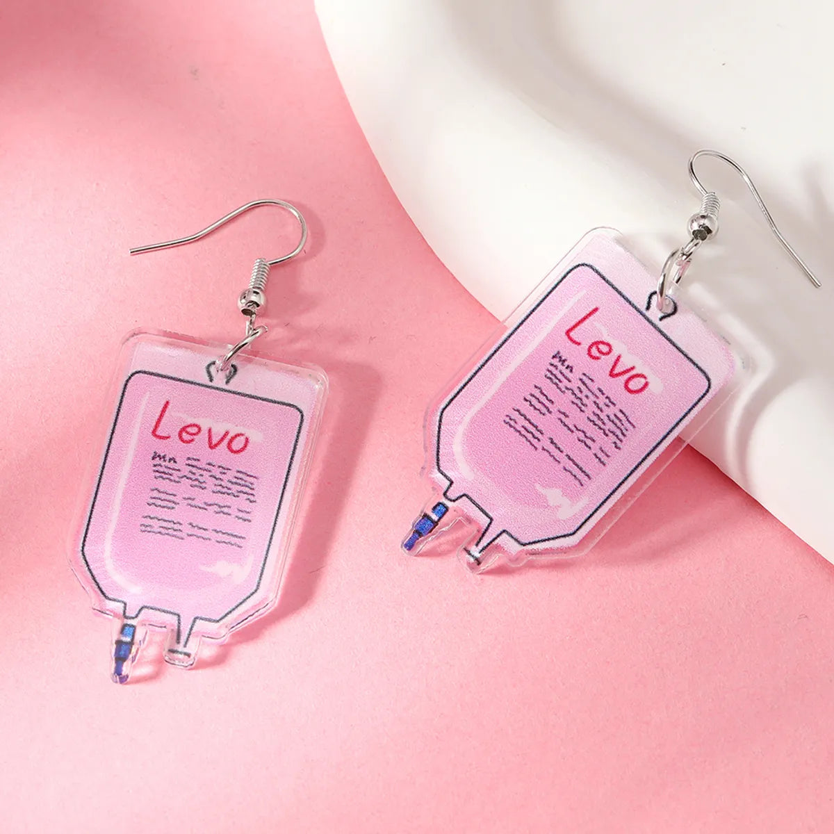 1 Pair Cute Streetwear Cartoon Arylic Silver Plated Drop Earrings