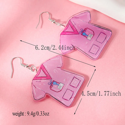 1 Pair Cute Streetwear Cartoon Arylic Silver Plated Drop Earrings