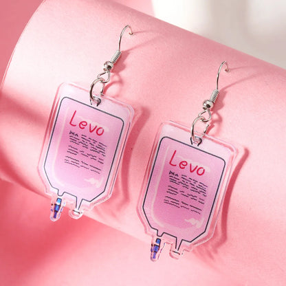 1 Pair Cute Streetwear Cartoon Arylic Silver Plated Drop Earrings