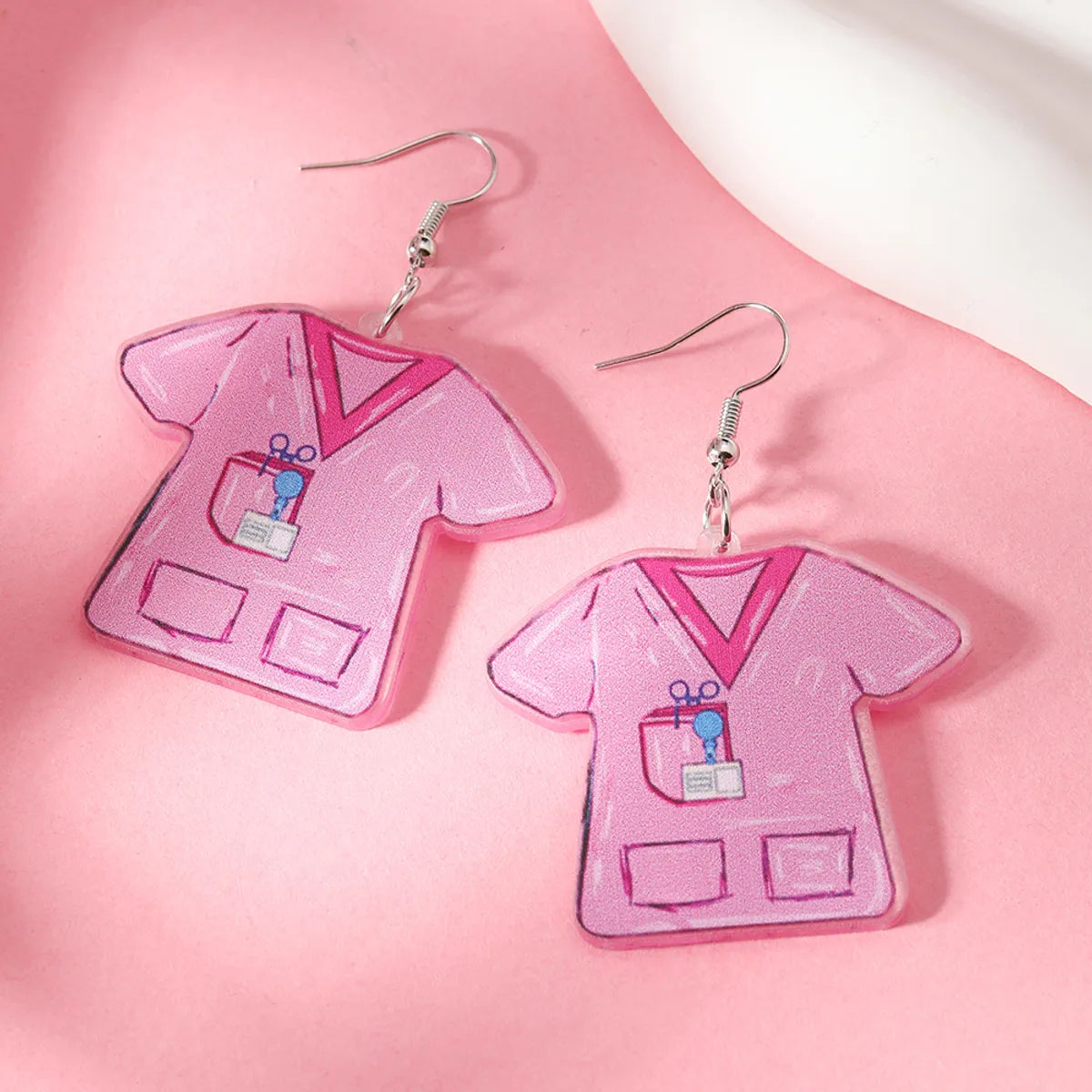 1 Pair Cute Streetwear Cartoon Arylic Silver Plated Drop Earrings