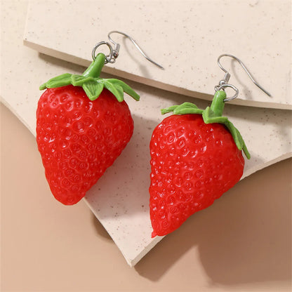 1 Pair Cute Sugar Gourd Carrot Strawberry Plastic Ear Hook