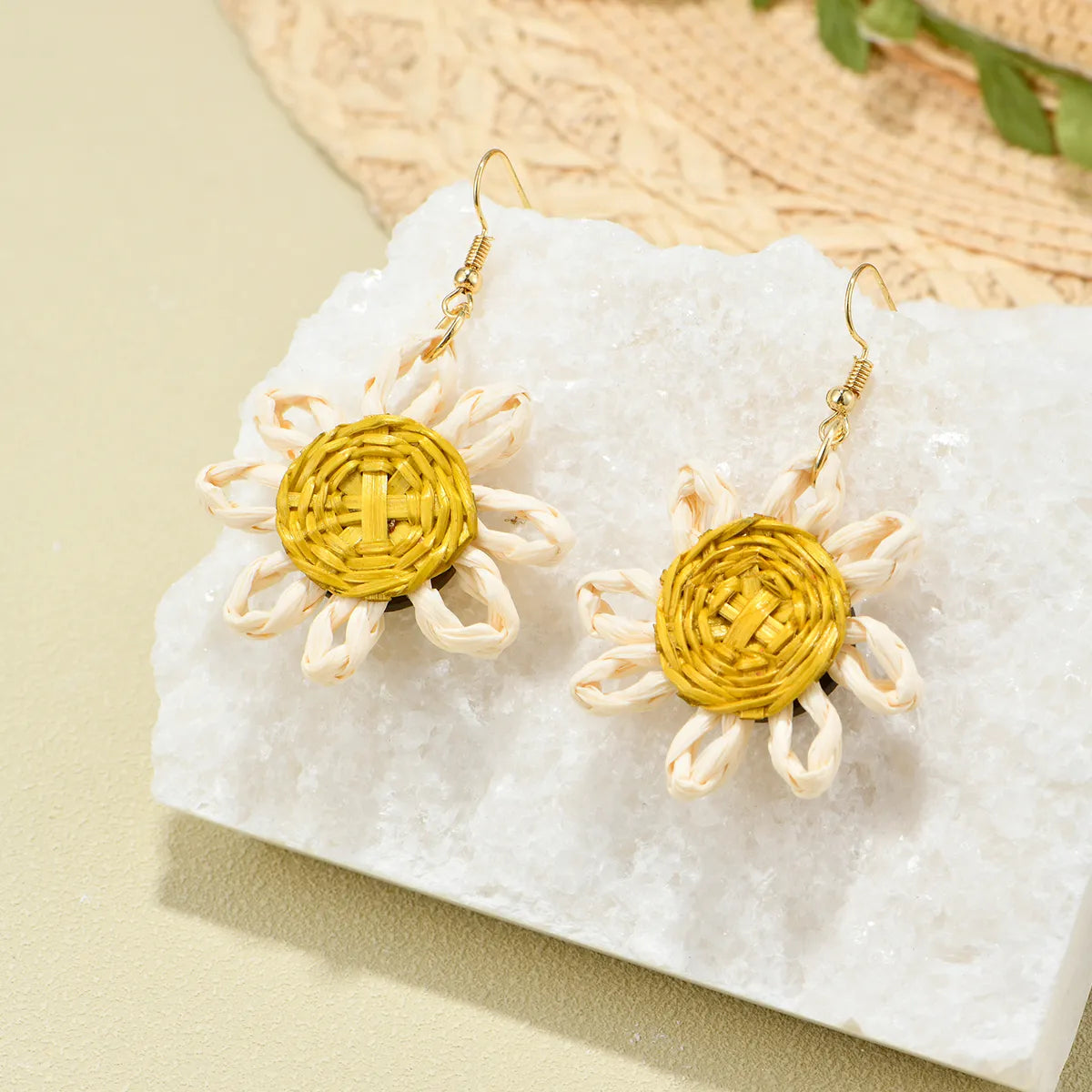 1 Pair Cute Sunflower Plastic Drop Earrings