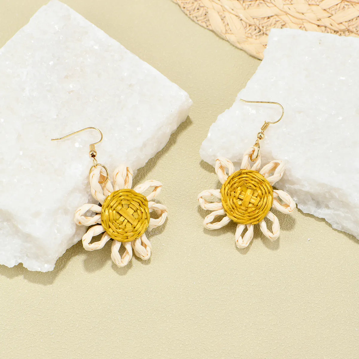 1 Pair Cute Sunflower Plastic Drop Earrings