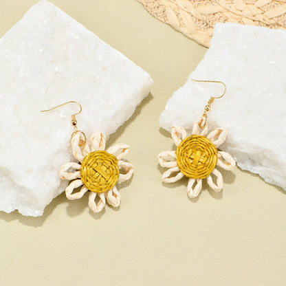 1 Pair Cute Sunflower Plastic Drop Earrings