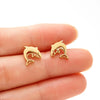 1 Pair Cute Sweet Animal Shark Polishing Plating 304 Stainless Steel 18K Gold Plated Ear Studs