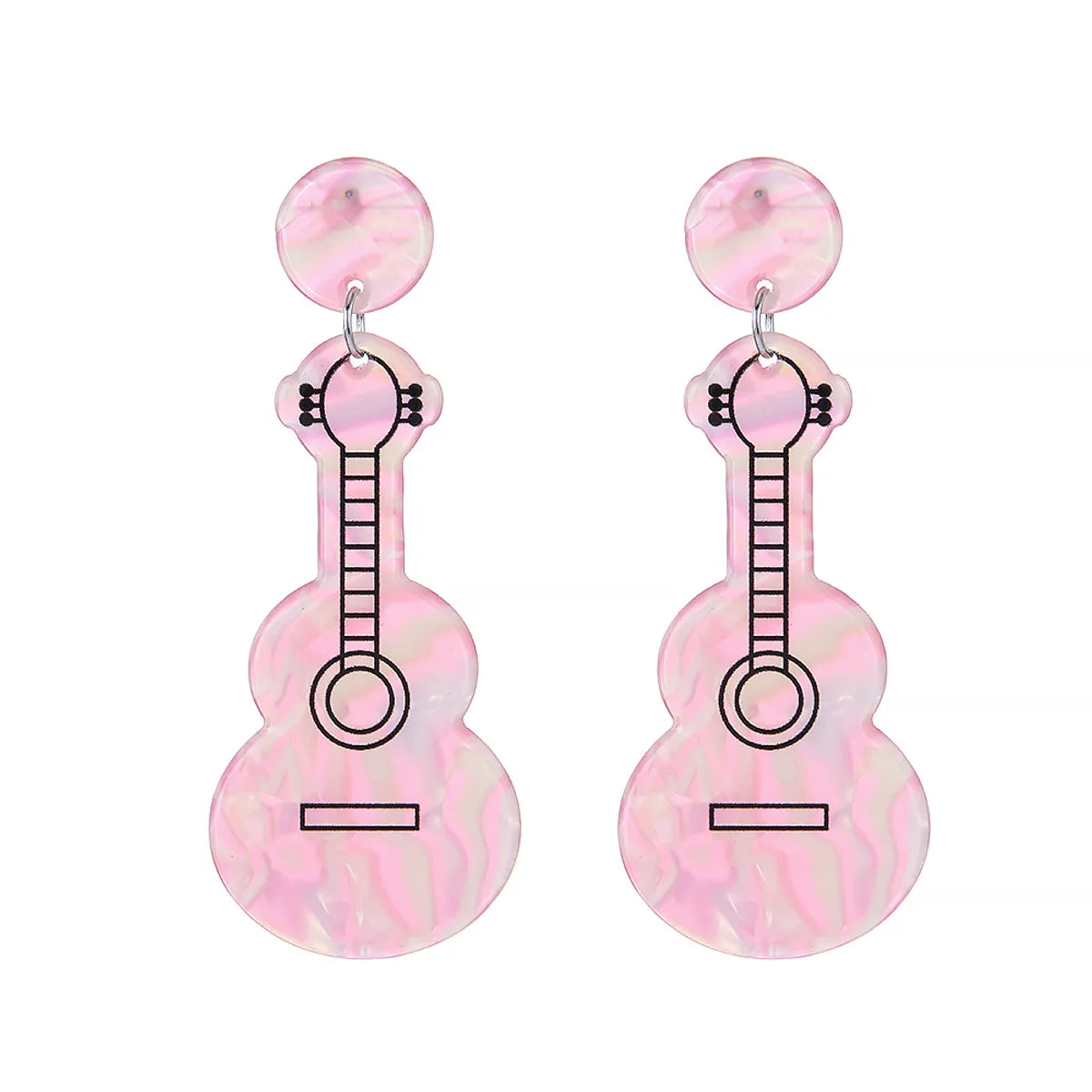 1 Pair Cute Sweet Artistic Guitar Polishing Arylic Drop Earrings