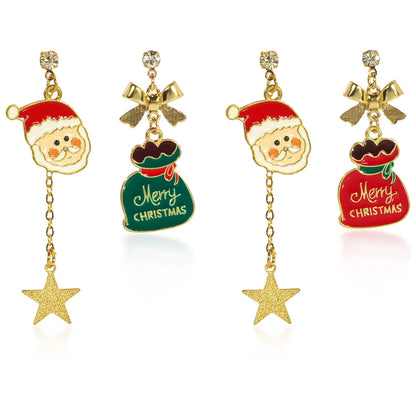 1 Pair Cute Sweet Commute Santa Claus Star Irregular Alloy Drop Earrings