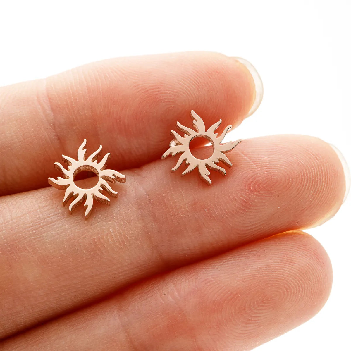 1 Pair Cute Sweet Flower Apple Polishing Plating 304 Stainless Steel 18K Gold Plated Ear Studs