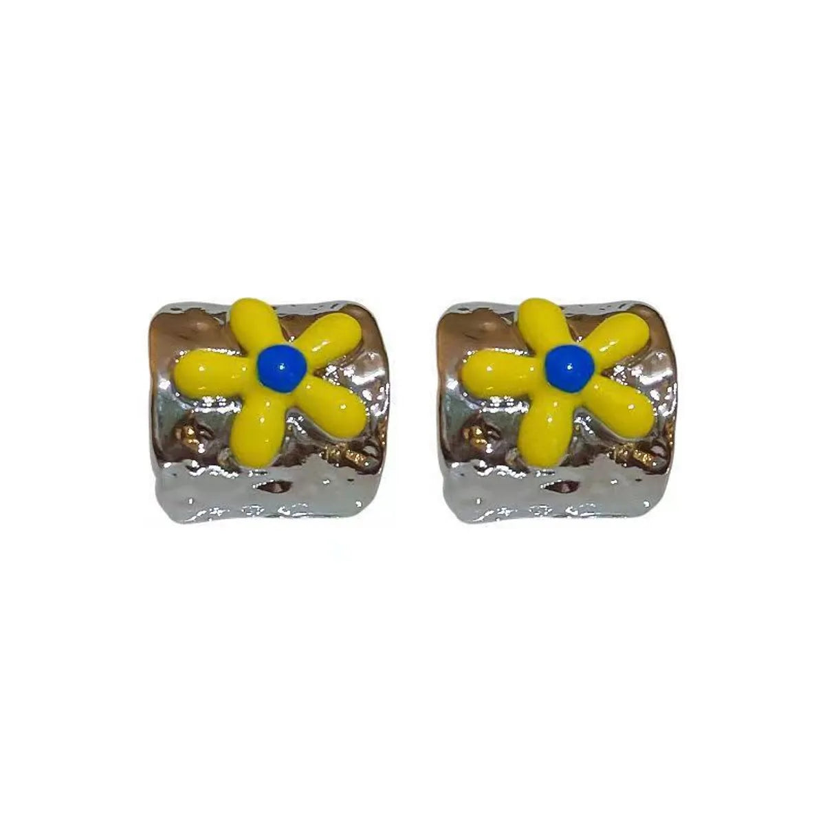 1 Pair Cute Sweet Flower Plating Alloy Ear Studs