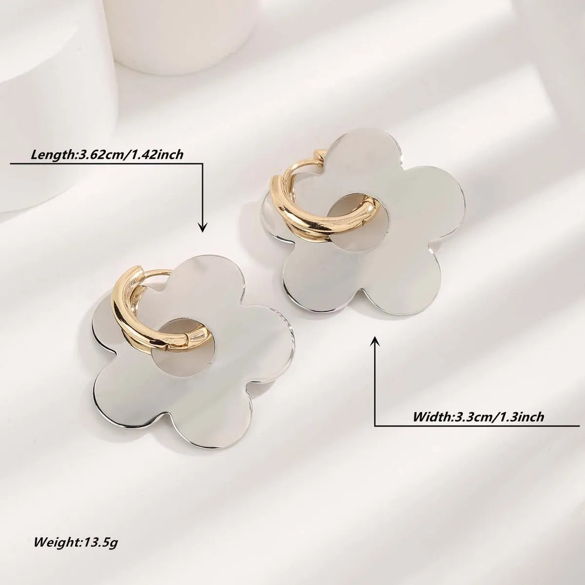 1 Pair Cute Sweet Flower Plating 304 Stainless Steel Copper Rhinestones 18K Gold Plated Ear Studs