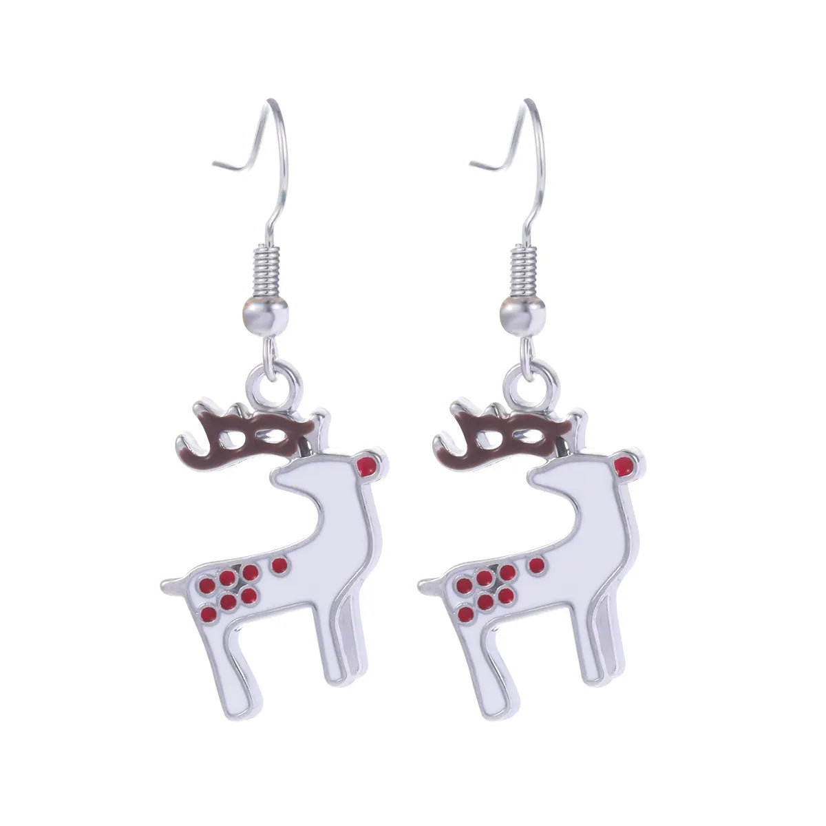 1 Pair Cute Sweet Geometric Christmas Tree Santa Claus Enamel Zinc Alloy Drop Earrings