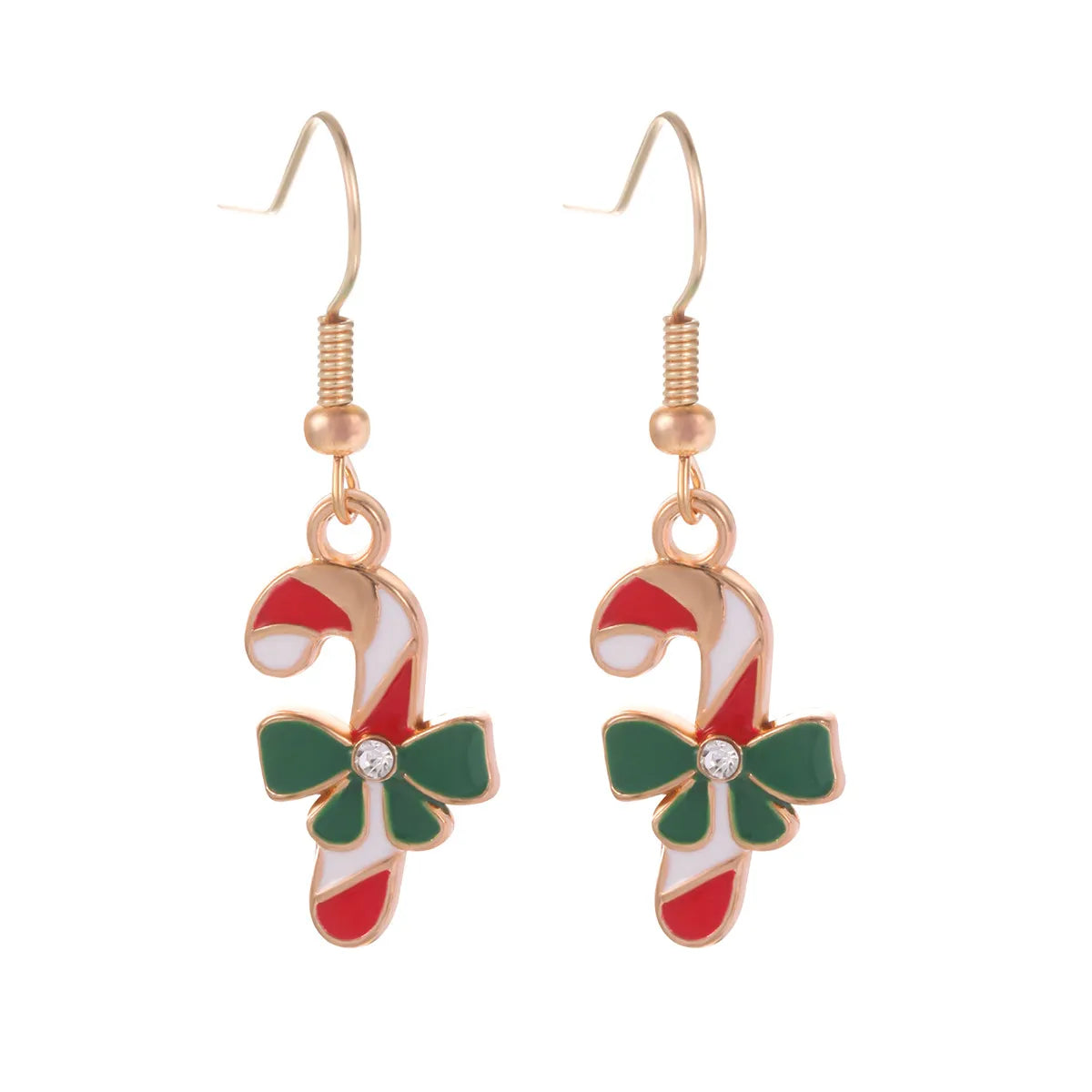 1 Pair Cute Sweet Geometric Christmas Tree Santa Claus Enamel Zinc Alloy Drop Earrings