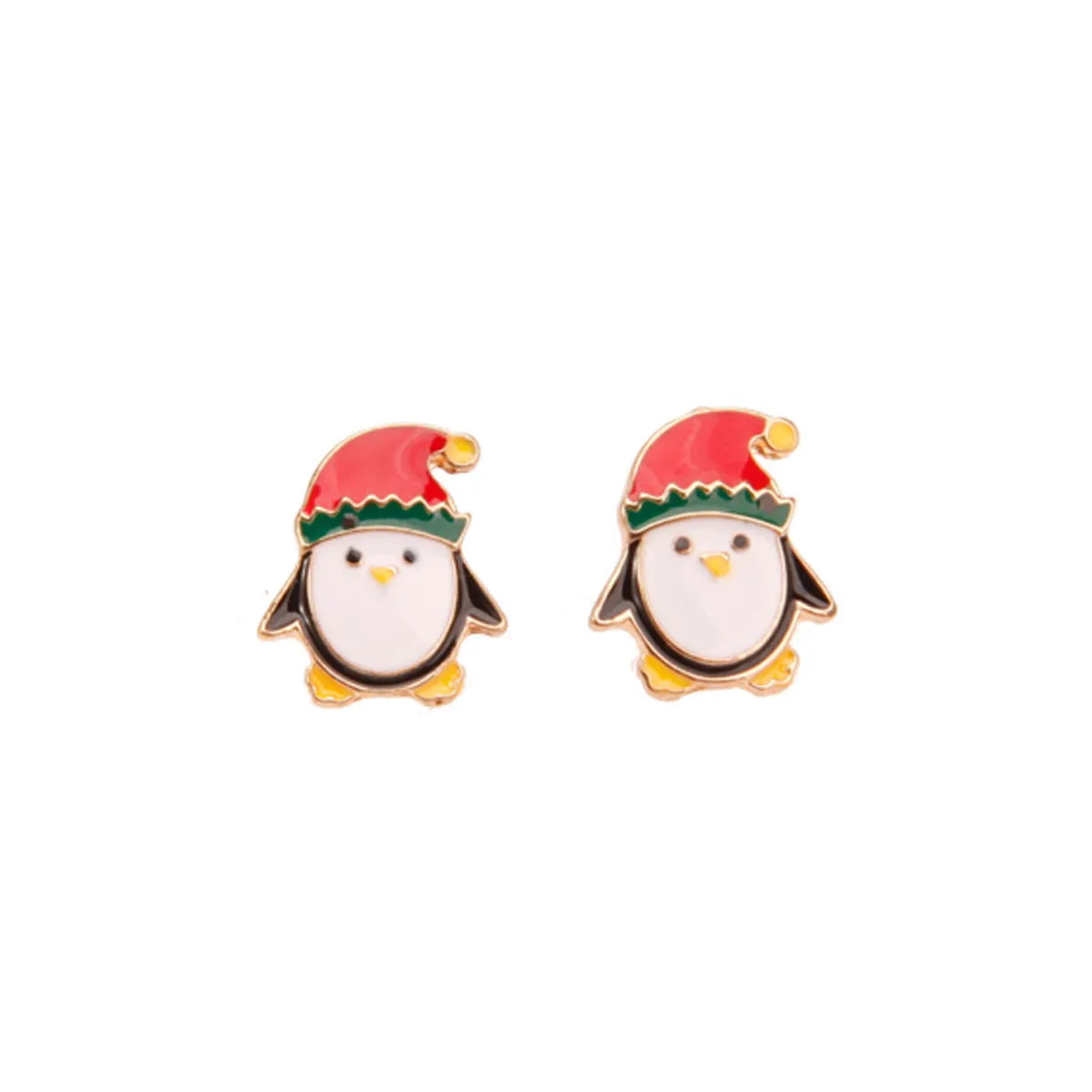 1 Pair Cute Sweet Geometric Christmas Tree Santa Claus Enamel Zinc Alloy Drop Earrings