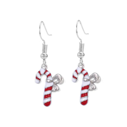 1 Pair Cute Sweet Geometric Christmas Tree Santa Claus Enamel Zinc Alloy Drop Earrings