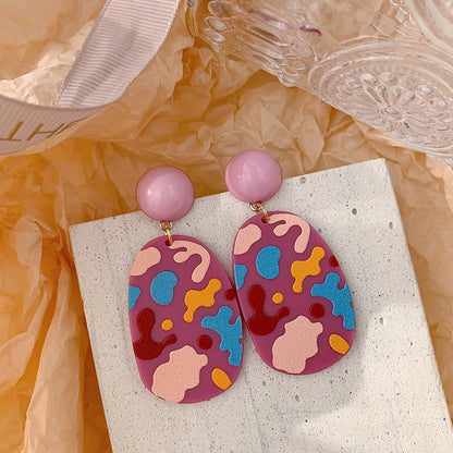 1 Pair Cute Sweet Geometric Resin Drop Earrings