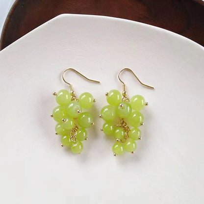 1 Pair Cute Sweet Grape Plating Alloy Gold Plated Drop Earrings