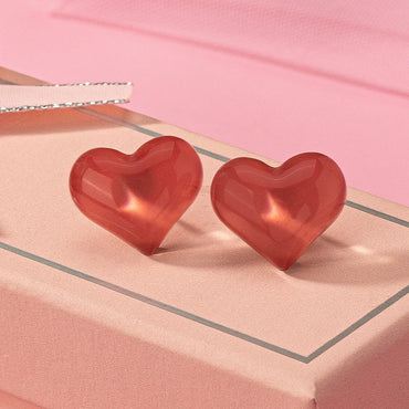 1 Pair Cute Sweet Heart Shape Arylic Ear Studs