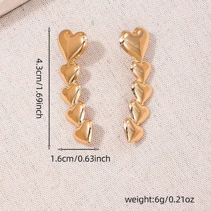 1 Pair Cute Sweet Heart Shape Ferroalloy Ear Studs