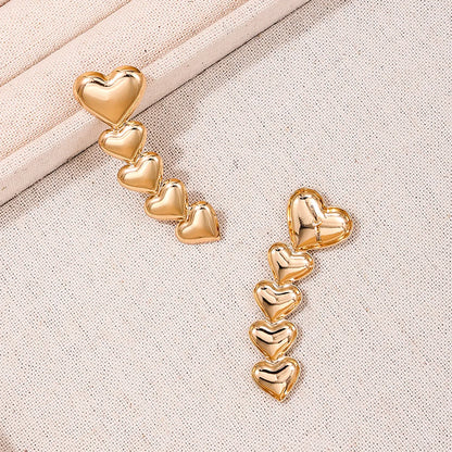 1 Pair Cute Sweet Heart Shape Ferroalloy Ear Studs