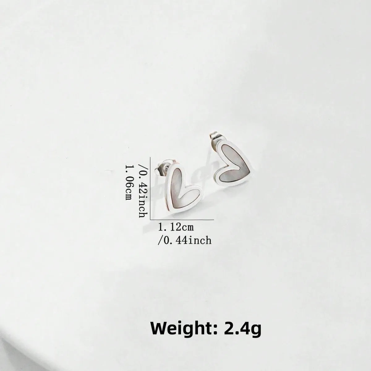 1 Pair Cute Sweet Heart Shape Plating Inlay 304 Stainless Steel Shell 18K Gold Plated Ear Studs