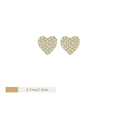 1 Pair Cute Sweet Heart Shape Plating Inlay Copper Zircon Ear Studs