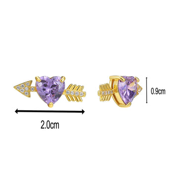 1 Pair Cute Sweet Heart Shape Sterling Silver Crystal Zircon Drop Earrings Ear Studs