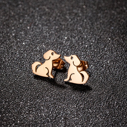 1 Pair Cute Sweet Korean Style Animal Plating 304 Stainless Steel 18K Gold Plated Ear Studs