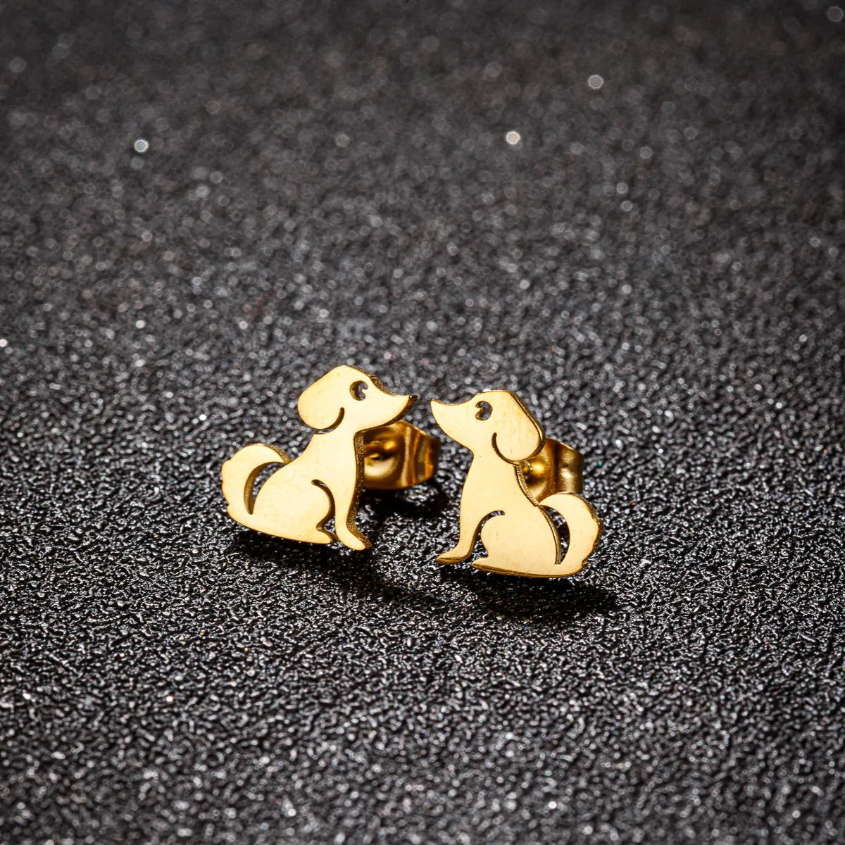 1 Pair Cute Sweet Korean Style Animal Plating 304 Stainless Steel 18K Gold Plated Ear Studs