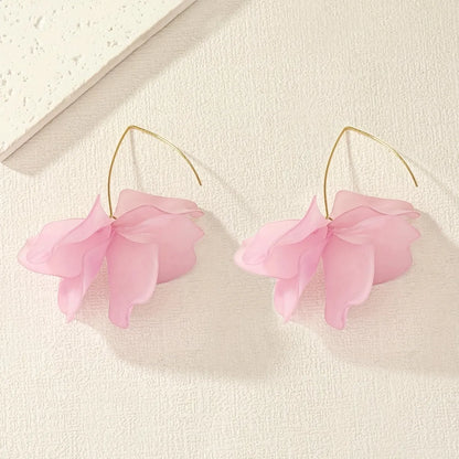 1 Pair Cute Sweet Korean Style Flower Arylic Drop Earrings