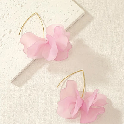 1 Pair Cute Sweet Korean Style Flower Arylic Drop Earrings