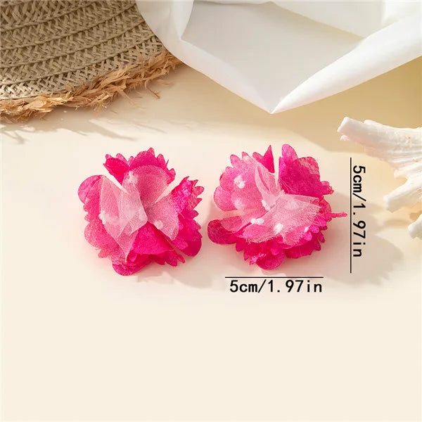 1 Pair Cute Sweet Pastoral Flower Flowers Synthetic Fibre Ear Studs