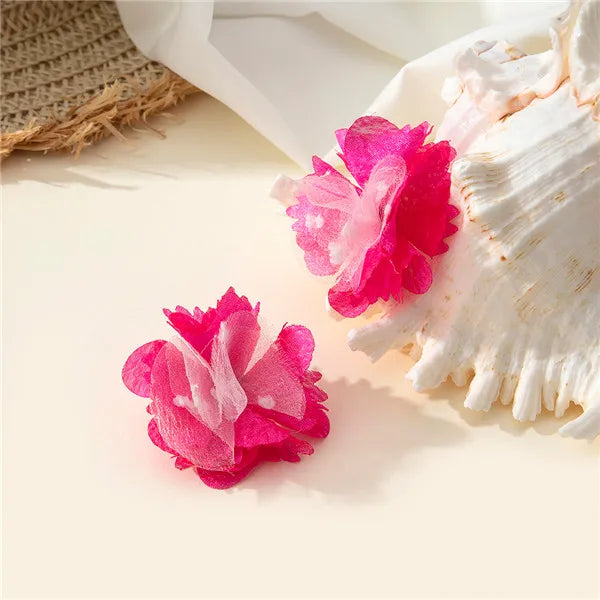 1 Pair Cute Sweet Pastoral Flower Flowers Synthetic Fibre Ear Studs