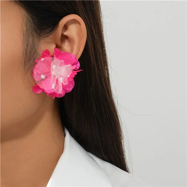 1 Pair Cute Sweet Pastoral Flower Flowers Synthetic Fibre Ear Studs