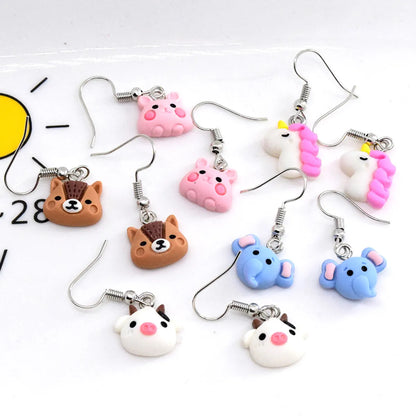 1 Pair Cute Sweet Simple Style Animal Resin Drop Earrings