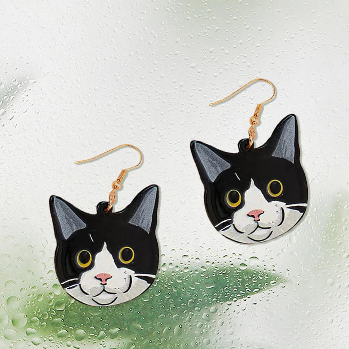 1 Pair Cute Sweet Simple Style Cat Arylic Drop Earrings