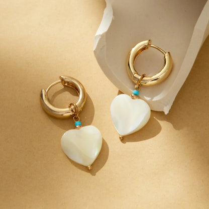 1 Pair Cute Sweet Simple Style Heart Shape Plating Alloy Drop Earrings